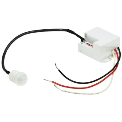 Imagen de ChiliTec 22261 CT PIR Mini Detector de Movimiento empotrable (12 V CC, 1 60 W, LED, 12 V), Color Blanco