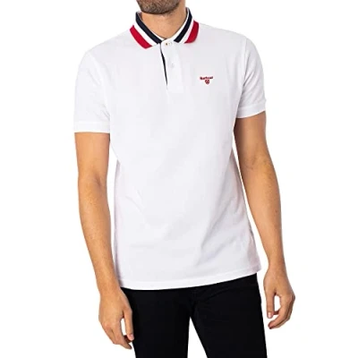 Imagen de Barbour Hawkeswater Tipped Polo White Red Blue (as4, Alpha, l, Regular, L)