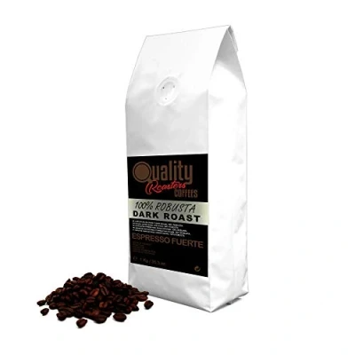 Imagen de Café en grano natural &quot;Espresso Fuerte&quot;. Dark Roast. 100% Robusta. 1Kg. Tostado artesanal. Tueste Oscuro.