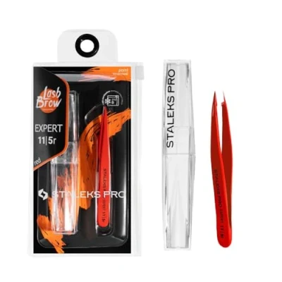 Imagen de STALEKS PRO Pinza para cejas, vellos encarnados, acero inoxidable. Expert 11/5