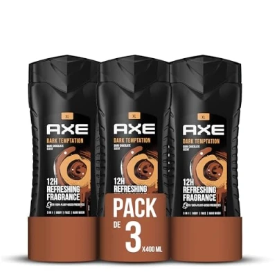 Imagen de Axe Gel de Ducha Dark Temptation 400ml, pack 3 unidades