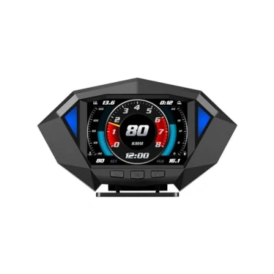 Imagen de UUIUYGH Pantalla Frontal del Coche OBD2 GPS Sistema Dual Head Up Display Medidor Inclinación Velocímetro Digital para Automóvil HUD