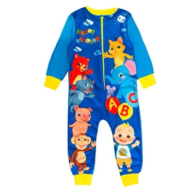 Imagen de CoComelon, Mono niño o niña, Pijama Unisex, Todo en uno, Azul, Edad 2 3 años