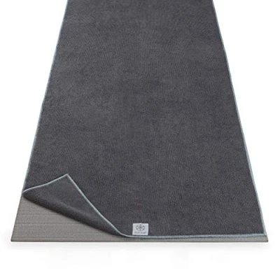 Imagen de Gaiam Toalla de Yoga Microfibra para Caliente (68 Pulgadas Largo x 24 Ancho, Color Gris