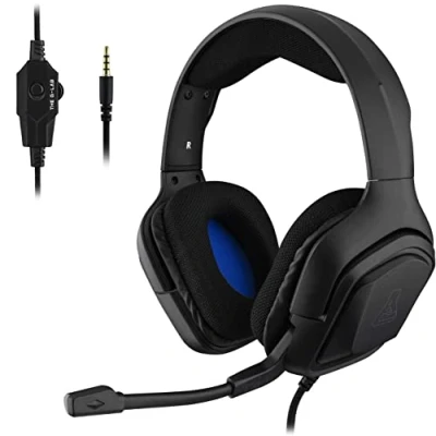 Imagen de The G Lab Korp Cobalt Auriculares Gaming estéreo, Ultra Ligero, con Micrófono, Jack de 3.5 mm para PC, PS4, PS5, Xbox One, Mac, Tablet Switch, Smartphone (Negro)