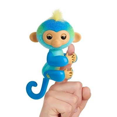 Imagen de Fingerlings Nuevo Mono bebé Interactivo 2023 reacciona al Tacto Más de 70 Sonidos y reacciones Leo (Azul)