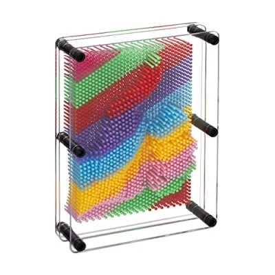 Imagen de Relaxdays Imagen de uñas Pinart Tablero Art, Escultura Pines, Molde Impresión 3D, 15x20cm, Juego Pinchitos, Decorativo, Multicolor