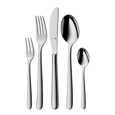 Imagen de WMF Kult Cubertería, 30 Piezas (6 comensales), cromargan Protect, Color Plateado