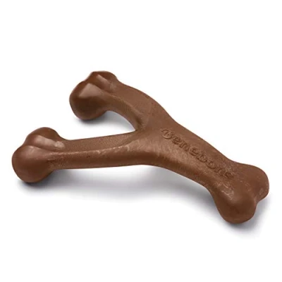 Imagen de Benebone Cacahuetes Jumbo Tamaño Grande con sabores Wishbone Masticar Juguete, Color marrón Oscuro