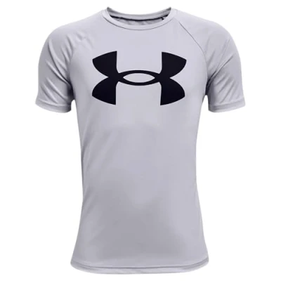 Imagen de Under Armour Fussballtech BIG LOGO Camiseta estampada para niños, Talla: 116, Grau