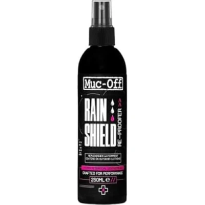 Imagen de Muc Off Rain Shield Re Proofer, 250 Mililitros Impermeabilizante en Spray para Ropa Técnica y de Exterior Fórmula sin PFC