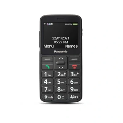 Imagen de Panasonic Teléfono Móvil de Fácil Uso KX TU160EXB Botón SOS, Teclas Grandes retroiluminadas, Compatibilidad Audífonos, Larga Duración, Bluetooth (Negro)