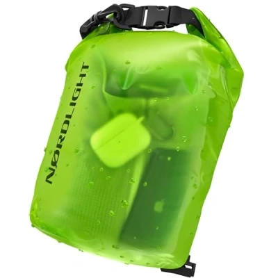 Imagen de Nordlight Dry Bag Y Bolsa Impermeable (10L, Verde) con Cierre Enrollable Correa para El Hombro Natación, Playa, Piragüismo, Stand Up Paddling, Buceo