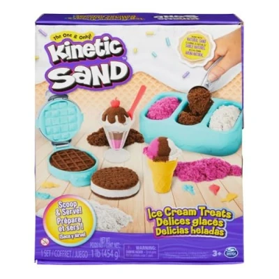 Imagen de Kinetic Sand SABLE MÁGICA Estuche de delicias hielo 454 G + 6 herramientas Crea diferentes formas hipnotizantes con esta arena mágica como pasta para modelar Juguete infantil 3 años y