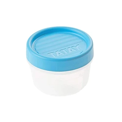Imagen de Tatay Fiambrera de Alimentos, Hermética, 0.2L Capacidad, Tapa Rosca, Libre BPA, Apto Microondas y Lavavajillas, Color Azul. Medidas: 8,5 x 6 cm