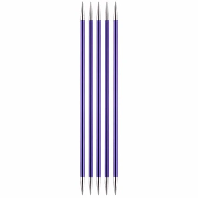 Imagen de KnitPro 20 cm x 3,75 mm de Aluminio Zing Doble Tejer, Color Morado