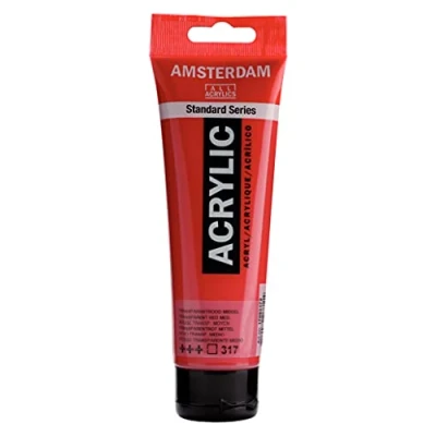 Imagen de Amsterdam Standard Series Colores Acrílicos Tubo 120 ml Rojo Transparente Medio 317 (17093172)