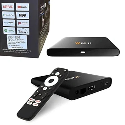 Imagen de Leyf 4K Android TV Box Original Licensed by Google LLC and Netflix, Disney, Prime Video WiFi, Type C, HDMI 2.1, USB 3.0, Ethernet, MicroSD/Smart TV, Chromecast, Youtube