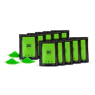 Imagen de Polvo Holi Pack de 10 bolsas 100 gramos 1kg (Verde)