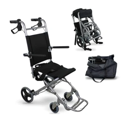 Imagen de Mobiclinic, Silla de ruedas tránsito, Neptuno, Aluminio, Plegable, Freno en manetas, Marca Española, Reposapiés plegables, Reposabrazos abatibles, Ligera, Cinturón seguridad, Ergonómica