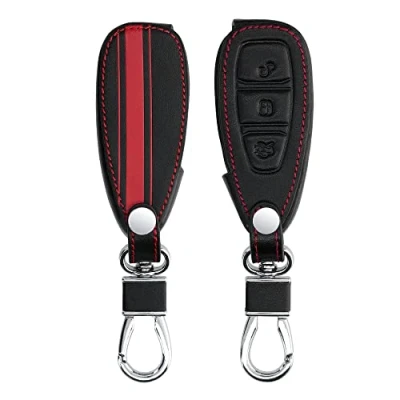 Imagen de kwmobile Funda Compatible con Ford Llave de Coche Keyless Go 3 Botones Cubierta Cuero sintético Case para Mando y Control Auto Rally