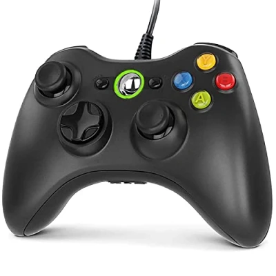 Imagen de Gezimetie Xbox 360 Mando de Gamepad, USB Wired Controlador con Vibración, Gamepad para 360/360 Slim PC (Windows 7/8/8.1/10/XP/Vista)