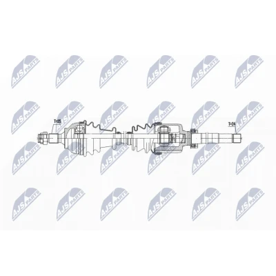 Imagen de NTY NPW CT 140 Árbol de transmisión Eje delantero, derecha 943 semiautomática