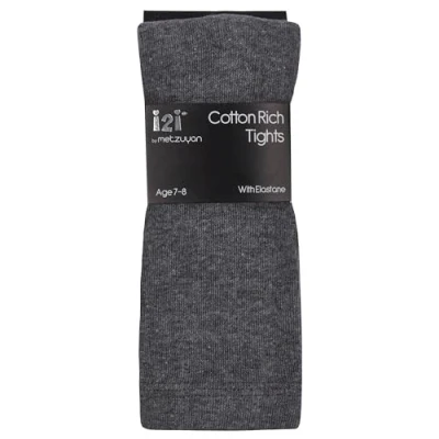 Imagen de I2I 3 pares de medias lisas algodón para niñas, Gris Pares, 9 10 Años