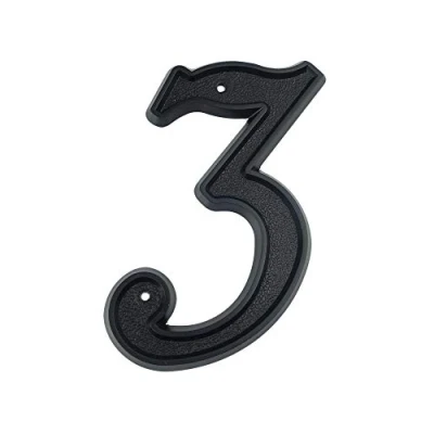 Imagen de HASWARE Número de casa 5.5 pulgadas (139mm) Números puerta modernos dirección calle, Plástico ABS negro (3)