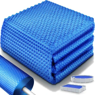 Imagen de tillvex® Lona Solar para Piscina de 400 µm, Rectangular, 600 x cm, lámina térmica, se Puede Cortar, Cubierta Solar, Calentar el Agua