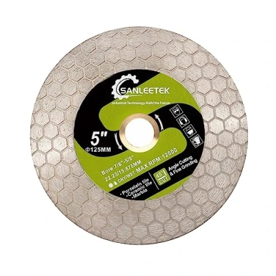 Imagen de SANLEETEK Disco Diamante Azulejos 125mm Doble Cara Corte y Rectificado Diseño Hexagonal para Porcelánico Cerámica Mármol Piedra Artificial