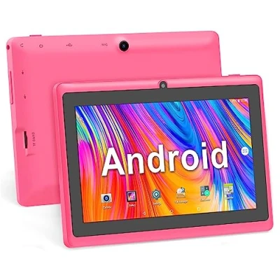 Imagen de Haehne 7&quot; Tablet PC, Android 5.0 Quad Core, 1GB RAM 8GB ROM, Cámaras Duales, WiFi, Bluetooth, para Niños y Adultos, Rosado