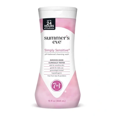 Imagen de Summer&#039;s Eve Cleansing Wash Semplicemente Sensibile 15 Ounce Confezione da 1 pH equilibrato, Dermatologo &amp; Ginecologo Testato