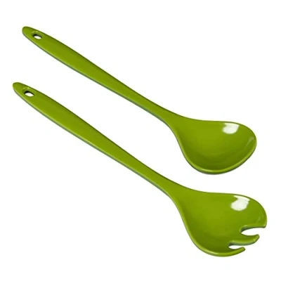 Imagen de KUHN RIKON 24294 Cubiertos para Ensalada, Color Verde Oscuro, plástico