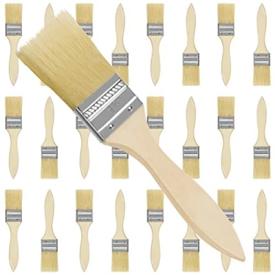 Imagen de Kurtzy Pack de 24 Brochas Pintura 17,5 cm Largo Cabezal la Brocha 38,1 mm para Trabajos con Silicona, Gesso, Tintar, Barnices, Pegamentos Set Planas