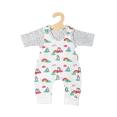 Imagen de Heless 2185 Conjunto de Ropa para muñecas con diseño Lunares pingüino, 2 Piezas, Pelele y Camiseta, Tallas 35 45 cm