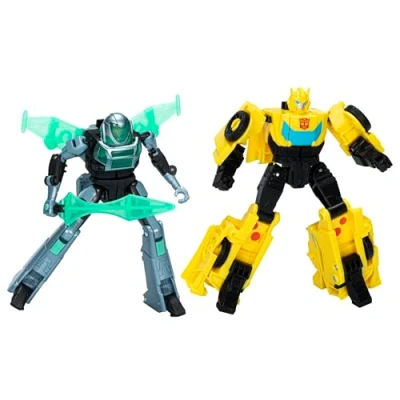 Imagen de Transformers EarthSpark Cyber Combiner Figuras de Acción Terran Bumblebee y Mo Malto, Robots Juguete para Niños Niñas 6 Años o Más Convertibles a Coche, Muñecos Colección 12,5 cm