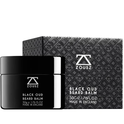 Imagen de ZOUSZ Bálsamo de Oud Negro para Barba Ungüento Clásico con Aroma a Madera Cuidado Piel y Cabello Hombres: Aceites Aguacate, Argán Macadamia (50g, Black Oud)