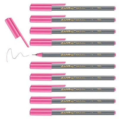 Imagen de edding 55 rotulador de punta fina rosa 10 rotuladores 0,3 mm color para escribir, dibujar, subrayar niños y adultos, en el colegio, la oficina o casa