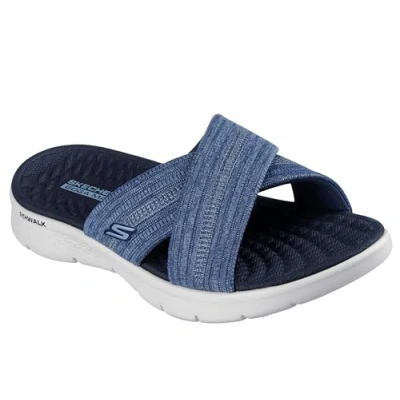 Imagen de Skechers O t g Womens Sandals, Sandalias Go Walk Flex impresionadas Mujer, Tela Azul Marino, 36 EU