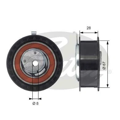 Imagen de GATES FleetRunner Micro V Stretch Fit T43052 Polea tensora, correa dentada VOLKSWAGEN: Polo III Hatchback, SEAT: Arosa