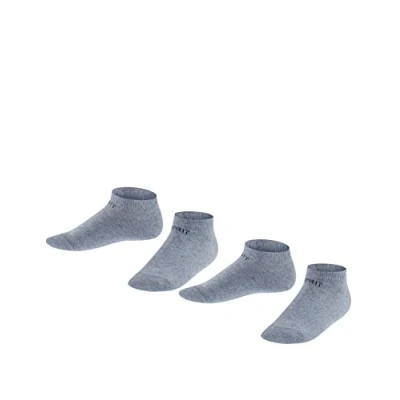 Imagen de ESPRIT Foot Logo 2 Pack K SN algodón corte unicolor pares, Calcetines cortos Unisex niños, Gris (Light Grey Melange 3390), 23 26