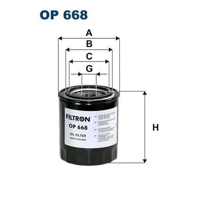 Imagen de FILTRON OP 668 Filtro de aceite M 23 X 1.5 enroscable SCANIA: P,G,R,T series, 4 L,P,G,R,S MAN: TGX, TGS