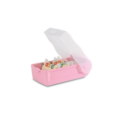Imagen de HAN Croco 998 886 Fichero para tarjetas de aprendizaje (5 compartimentos, DIN A8, 500 tarjetas, 886), color rosa translúcido