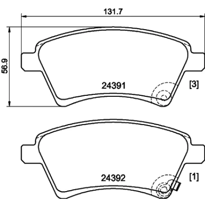 Imagen de HELLA 8DB 355 012 511 Juego de pastillas freno con avisador acústico desgaste tornillos pinza accesorios SUZUKI: SX4 I Hatchback
