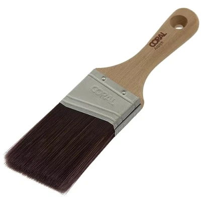 Imagen de Coral 31723 Aspire Pincel profesional de 2 pulgadas con corte en ángulo firme perfil corto plano y grueso para un rápido preciso, acabado ultra suave emulsión comercial o mango