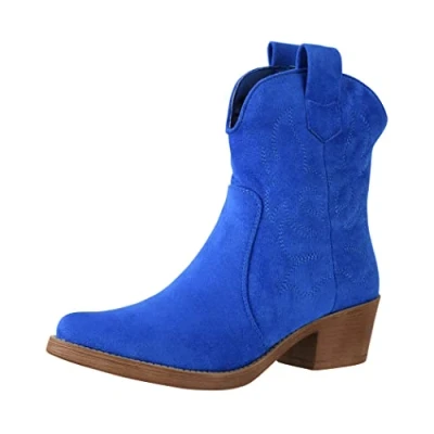 Imagen de Elara Botines Mujer Botas de Vaquero Chunkyrayan 301 A31SZ Sapphire Blue Suede 42