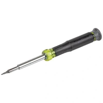 Imagen de Destornillador electrónico, 14 en 1 con 8 puntas de precisión, ranuradas, Phillips y TORX a prueba manipulaciones, 6 destornilladores tuerca precisión Klein Tools 32314