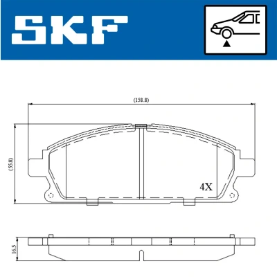 Imagen de SKF VKBP 80296 Juego de pastillas freno no preparado para indicador desgaste NISSAN: X Trail
