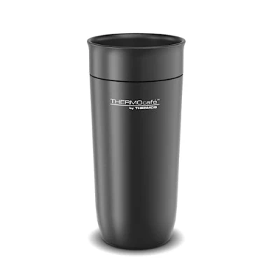 Imagen de TC Daily Drinking Mug 0,36 l, negro, vaso térmico de acero inoxidable, 6 horas calor / 12 frío, absolutamente a prueba fugas, para la universidad, oficina, by Thermos